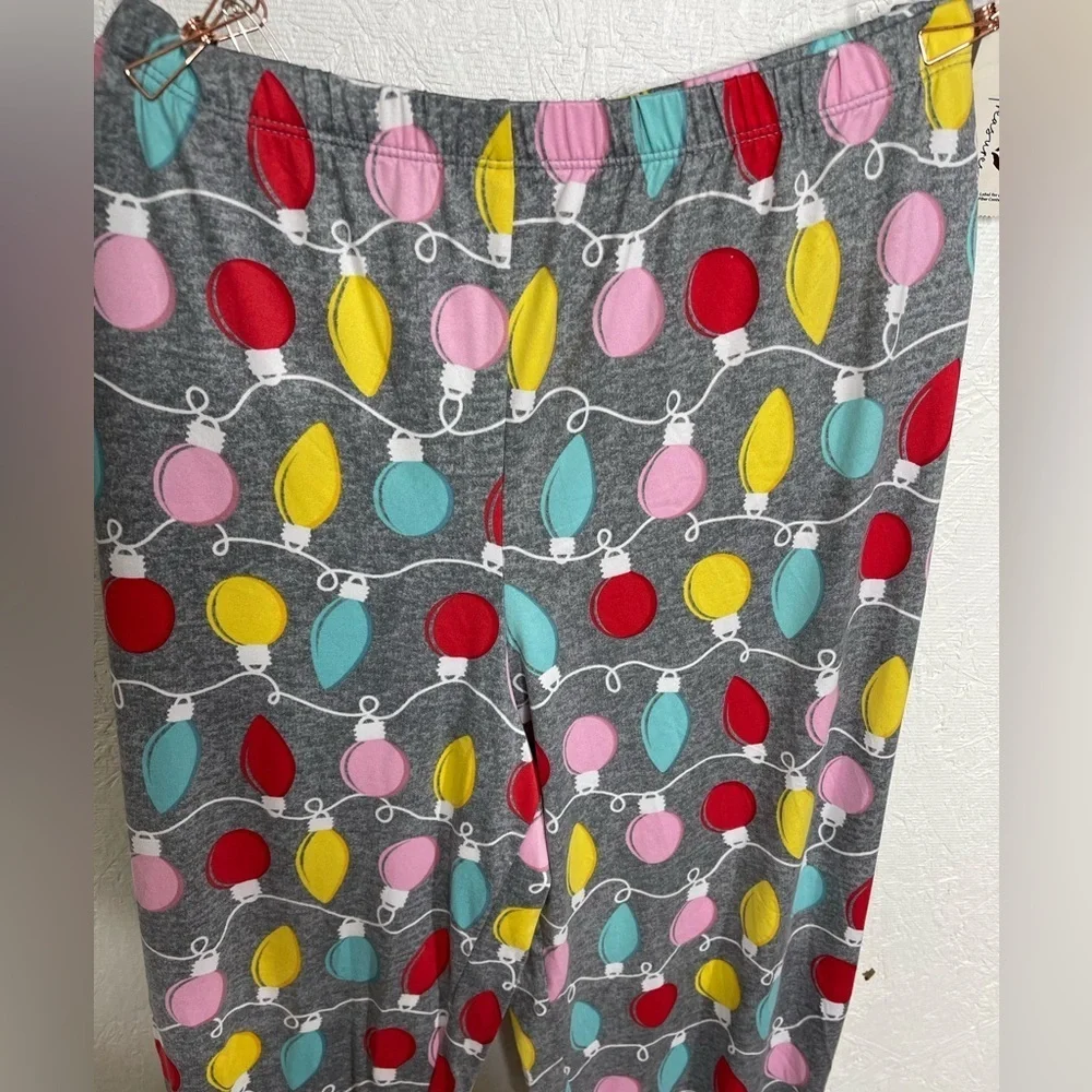 NWT Secret Treasures Black Long Sleeve Multicolor Jogger Pajama Set Holiday Lg